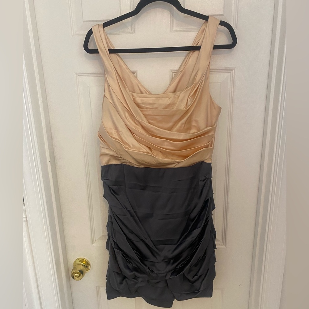 💖 Express Satin Dress in Light Pink and Gray Size 12 💖